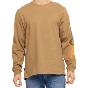 Timberland PRO Men’s Medium Core Logo Long-Sleeve Shirt Dark Wheat Cotton Blend